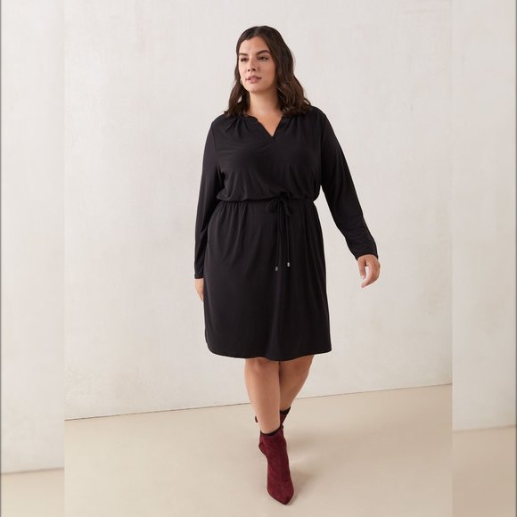 NWT Solid Long-Sleeve Flared Jersey Dress - In Every Story (Penningtons) - Picture 1 of 8